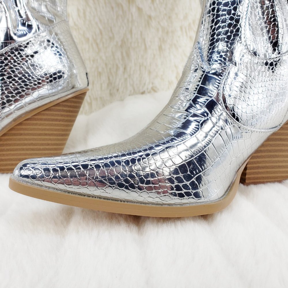 Centura Silver Country Western thigh high Cowgirl Boots Restocked - Picture 9 of 15